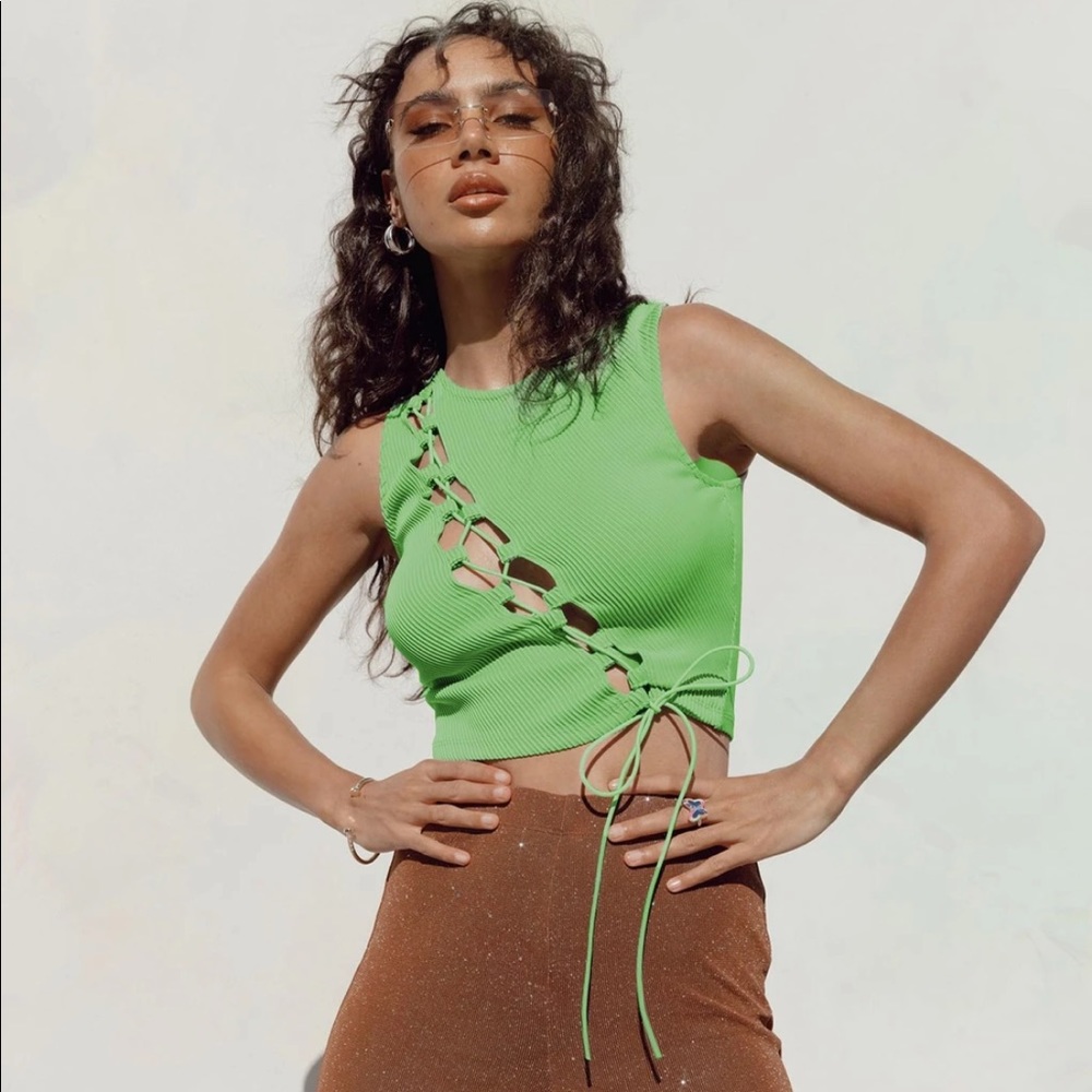 Princess Polly Weekend Love Top Green